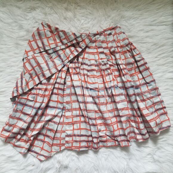 Anthro Maeve Assymetrical Pleated Midi Skirt 2 - Picture 4 of 9